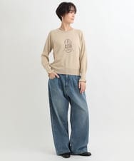 ZMLAB42145 al'aise modulation(アレーズモジュレーション)  タックワイドデニムパンツ ブルー