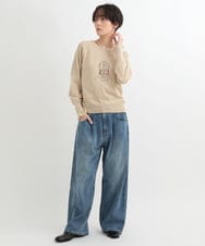 ZMLAB42145 al'aise modulation(アレーズモジュレーション)  タックワイドデニムパンツ ブルー