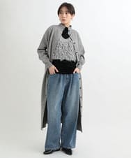 ZMLAB42145 al'aise modulation(アレーズモジュレーション)  タックワイドデニムパンツ ブルー