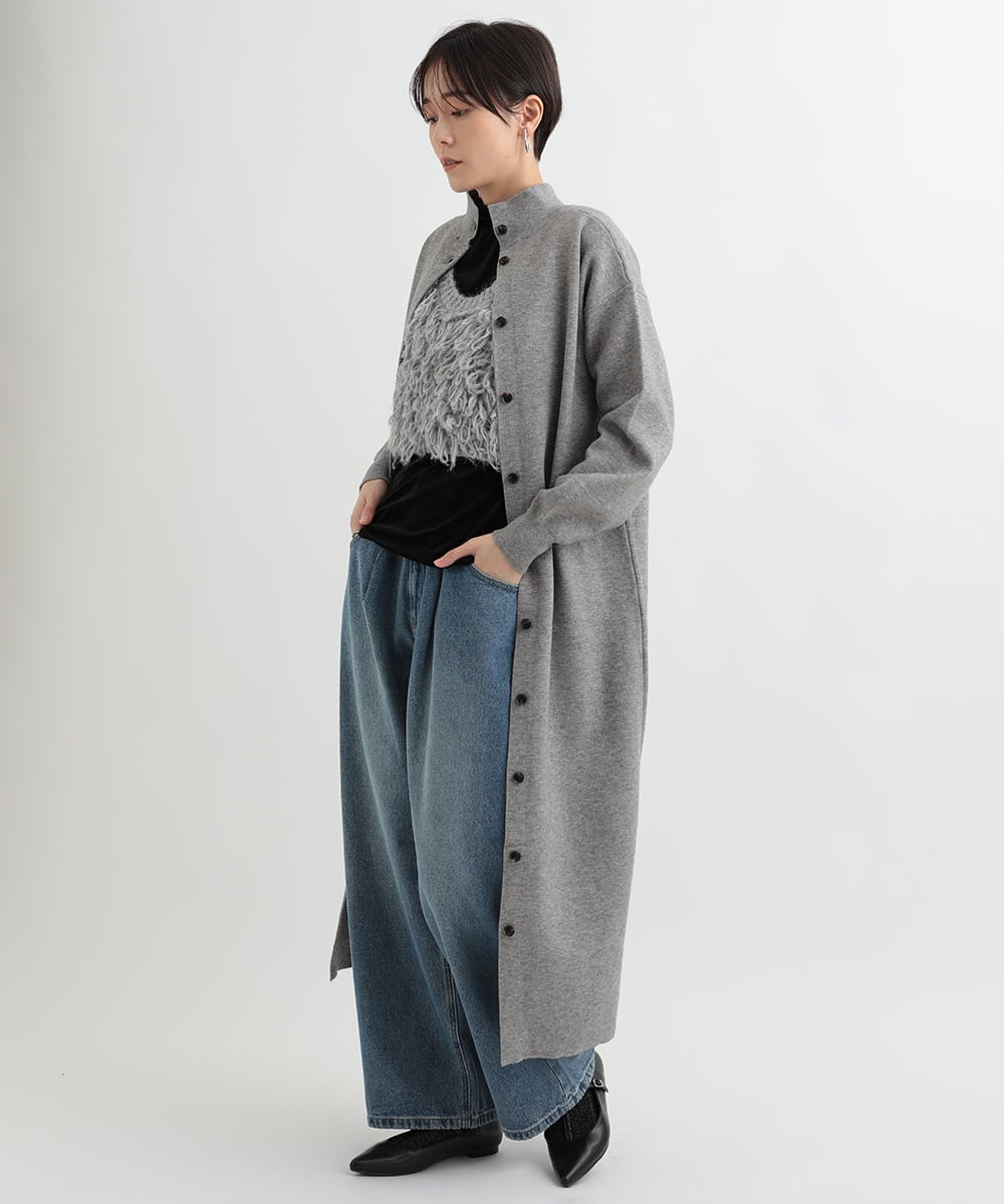 ZMLAB42145 al'aise modulation(アレーズモジュレーション)  タックワイドデニムパンツ ブルー