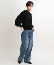 ZMLAB42145 al'aise modulation(アレーズモジュレーション)  タックワイドデニムパンツ ブルー