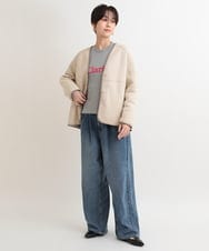 ZMLAB42145 al'aise modulation(アレーズモジュレーション)  タックワイドデニムパンツ ブルー