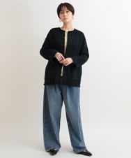 ZMLAB42145 al'aise modulation(アレーズモジュレーション)  タックワイドデニムパンツ ブルー