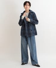 ZMLAB42145 al'aise modulation(アレーズモジュレーション)  タックワイドデニムパンツ ブルー