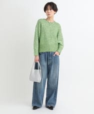 ZMLAB42145 al'aise modulation(アレーズモジュレーション)  タックワイドデニムパンツ ブルー