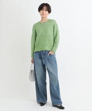 ZMLAB42145 al'aise modulation(アレーズモジュレーション)  タックワイドデニムパンツ ブルー