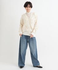ZMLAB42145 al'aise modulation(アレーズモジュレーション)  タックワイドデニムパンツ ブルー
