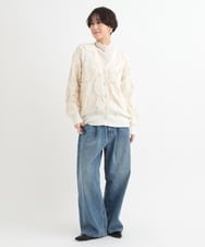 ZMLAB42145 al'aise modulation(アレーズモジュレーション)  タックワイドデニムパンツ ブルー