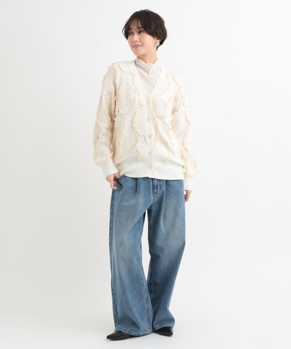 ZMLAB42145 al'aise modulation(アレーズモジュレーション)  タックワイドデニムパンツ ブルー