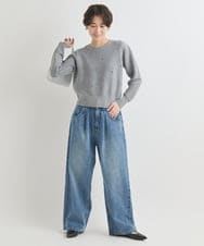 ZMLAB42145 al'aise modulation(アレーズモジュレーション)  タックワイドデニムパンツ ブルー