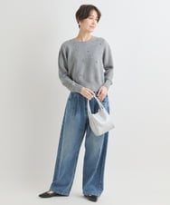 ZMLAB42145 al'aise modulation(アレーズモジュレーション)  タックワイドデニムパンツ ブルー