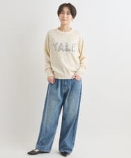 ZMLAB42145 al'aise modulation(アレーズモジュレーション)  タックワイドデニムパンツ ブルー