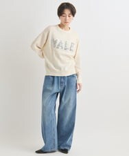 ZMLAB42145 al'aise modulation(アレーズモジュレーション)  タックワイドデニムパンツ ブルー