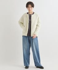 ZMLAB42145 al'aise modulation(アレーズモジュレーション)  タックワイドデニムパンツ ブルー