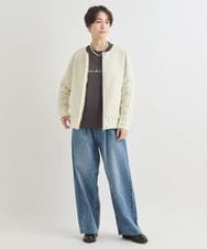 ZMLAB42145 al'aise modulation(アレーズモジュレーション)  タックワイドデニムパンツ ブルー