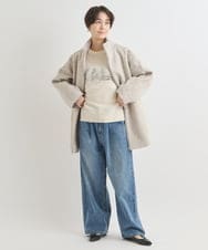 ZMLAB42145 al'aise modulation(アレーズモジュレーション)  タックワイドデニムパンツ ブルー