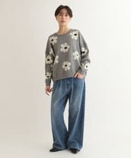 ZMLAB42145 al'aise modulation(アレーズモジュレーション)  タックワイドデニムパンツ ブルー