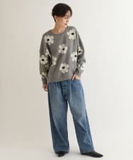 ZMLAB42145 al'aise modulation(アレーズモジュレーション)  タックワイドデニムパンツ ブルー