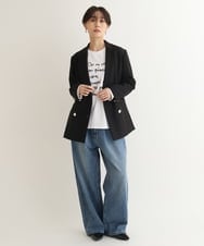 ZMLAB42145 al'aise modulation(アレーズモジュレーション)  タックワイドデニムパンツ ブルー