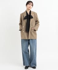 ZMLAB42145 al'aise modulation(アレーズモジュレーション)  タックワイドデニムパンツ ブルー