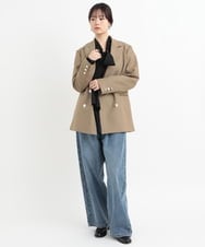ZMLAB42145 al'aise modulation(アレーズモジュレーション)  タックワイドデニムパンツ ブルー