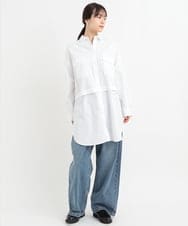 ZMLAB42145 al'aise modulation(アレーズモジュレーション)  タックワイドデニムパンツ ブルー