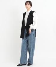 ZMLAB42145 al'aise modulation(アレーズモジュレーション)  タックワイドデニムパンツ ブルー