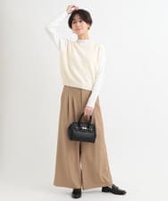 ZMLAB64150 al'aise modulation(アレーズモジュレーション) 【セットアップ対応】フロントタックパンツ ベージュ