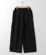 ZMLAE02098 al'aise modulation(アレーズモジュレーション) サイドフリルライントラックパンツ ブラック