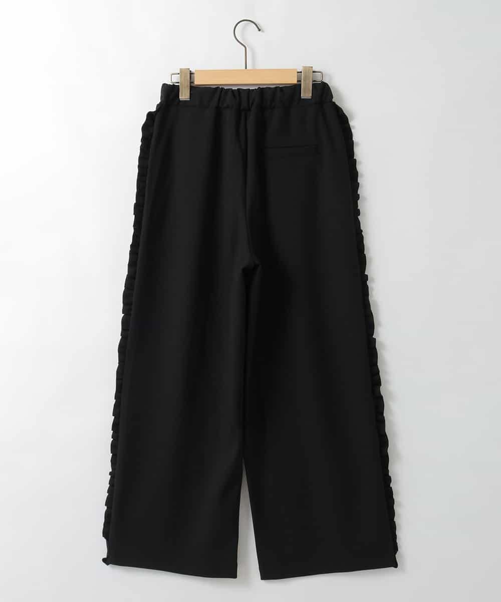 ZMLAE02098 al'aise modulation(アレーズモジュレーション) サイドフリルライントラックパンツ ブラック