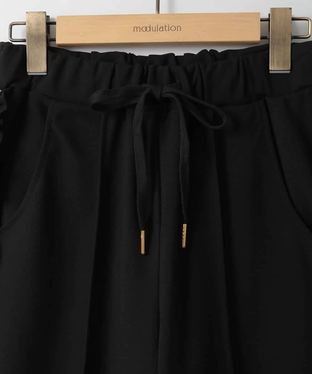 ZMLAE02098 al'aise modulation(アレーズモジュレーション) サイドフリルライントラックパンツ ブラック