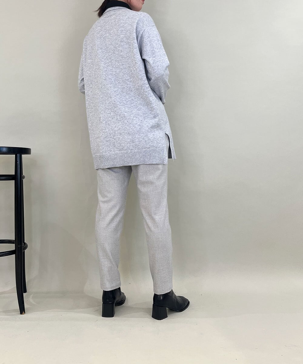 ZMLAE21130 al'aise modulation(アレーズモジュレーション) ウールライクツイルテーパードパンツ ライトグレー