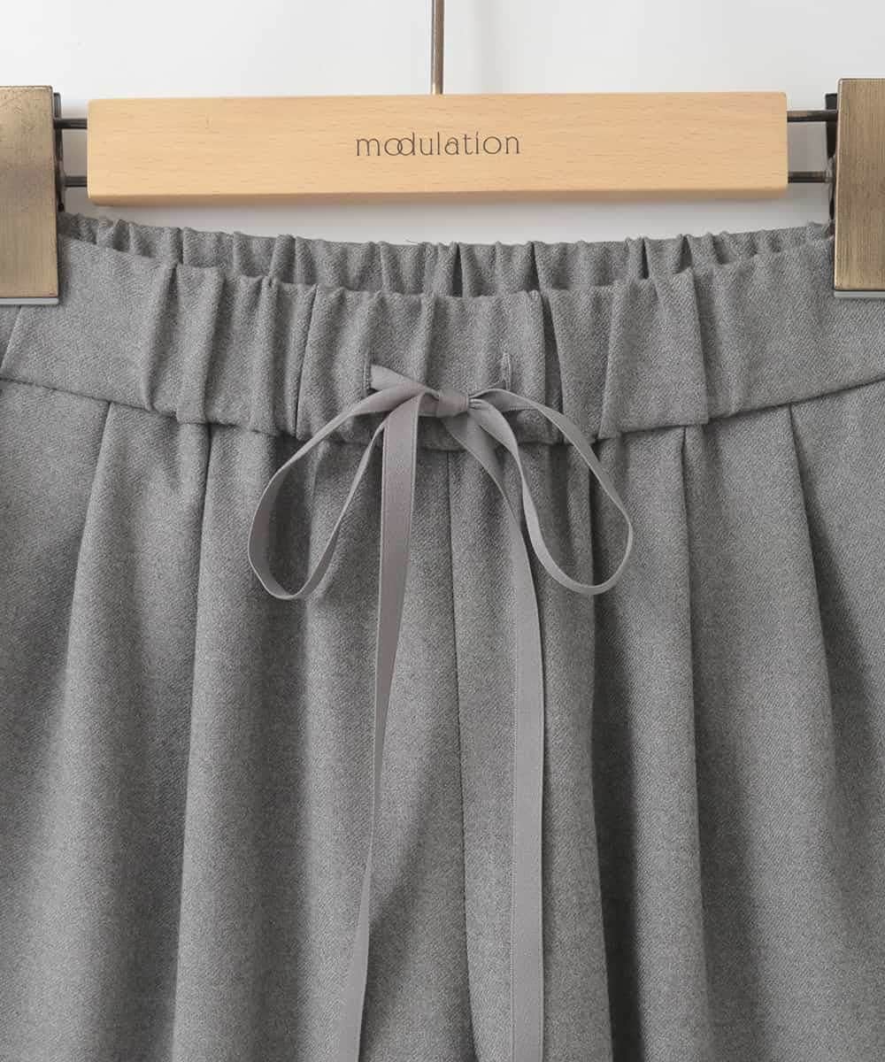 ZMLAE21130 al'aise modulation(アレーズモジュレーション) ウールライクツイルテーパードパンツ ダークグレー