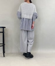 ZMLAE22140 al'aise modulation(アレーズモジュレーション) ウールライクツイルワイドパンツ ライトグレー