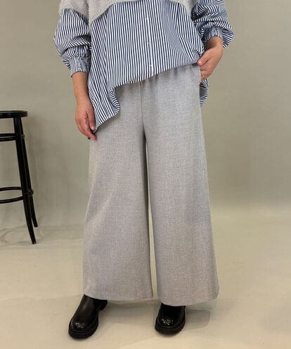ZMLAE22140 al'aise modulation ウールライクツイルワイドパンツ