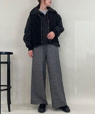 ZMLAE22140 al'aise modulation(アレーズモジュレーション) ウールライクツイルワイドパンツ ダークグレー