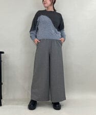 ZMLAE22140 al'aise modulation(アレーズモジュレーション) ウールライクツイルワイドパンツ ダークグレー