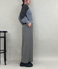 ZMLAE22140 al'aise modulation(アレーズモジュレーション) ウールライクツイルワイドパンツ ダークグレー
