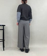 ZMLAE22140 al'aise modulation(アレーズモジュレーション) ウールライクツイルワイドパンツ ダークグレー