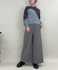ZMLAE22140 al'aise modulation(アレーズモジュレーション) ウールライクツイルワイドパンツ ダークグレー