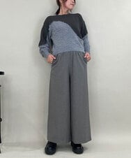 ZMLAE22140 al'aise modulation(アレーズモジュレーション) ウールライクツイルワイドパンツ ダークグレー