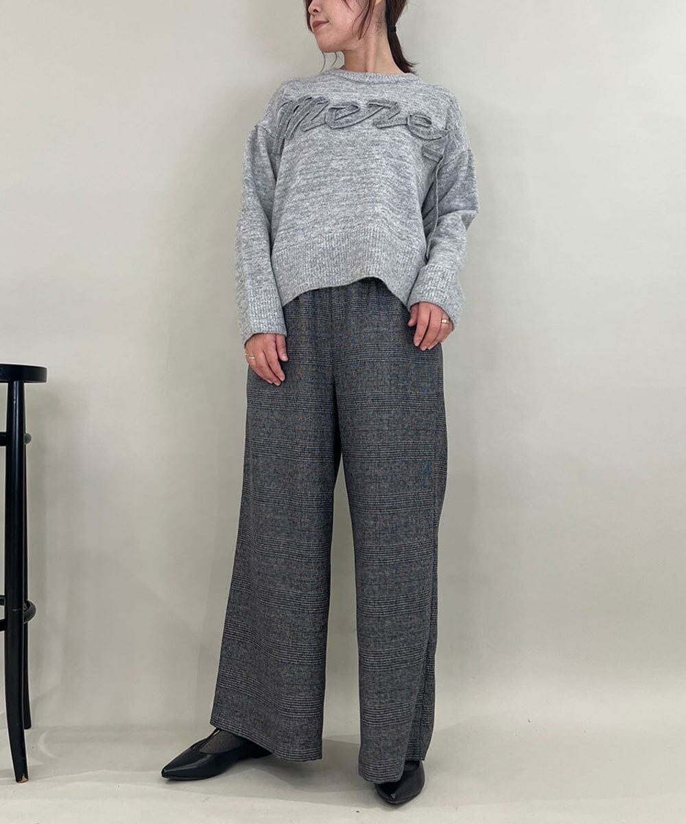 ZMLAE22140 al'aise modulation(アレーズモジュレーション) ウールライクツイルワイドパンツ ダークグレー