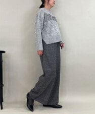 ZMLAE22140 al'aise modulation(アレーズモジュレーション) ウールライクツイルワイドパンツ ダークグレー