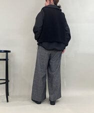 ZMLAE22140 al'aise modulation(アレーズモジュレーション) ウールライクツイルワイドパンツ ダークグレー