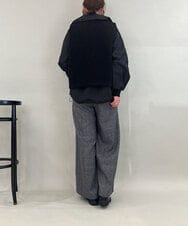 ZMLAE22140 al'aise modulation(アレーズモジュレーション) ウールライクツイルワイドパンツ ダークグレー