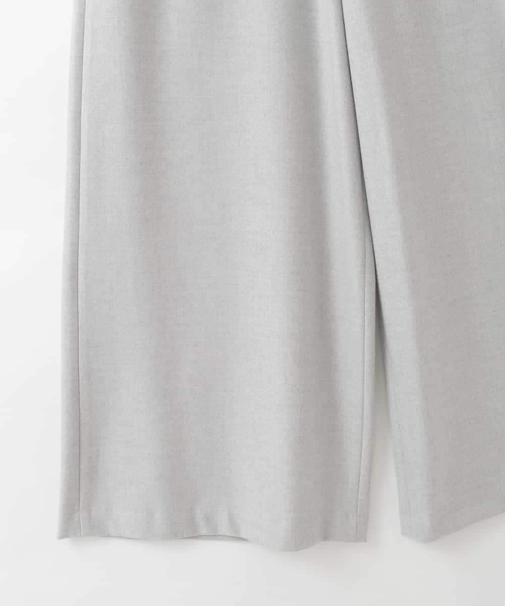 ZMLAE22140 al'aise modulation(アレーズモジュレーション) ウールライクツイルワイドパンツ ライトグレー