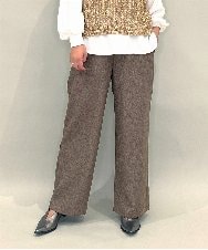 ZMLAE23090 al'aise modulation(アレーズモジュレーション) 【洗える】サイドポケットワイドストレートパンツ ブラウン