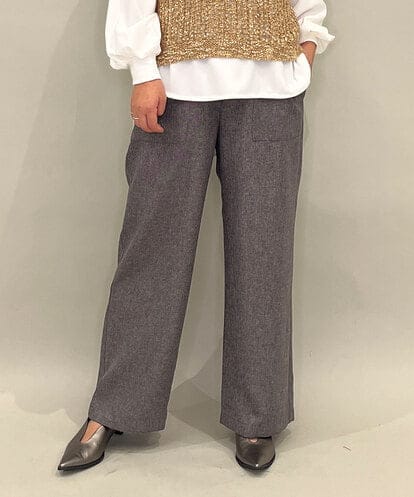 ZMLAE23090 al'aise modulation 【洗える】サイドポケットワイドストレートパンツ