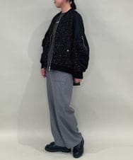 ZMLAE23090 al'aise modulation(アレーズモジュレーション) 【洗える】サイドポケットワイドストレートパンツ グレー