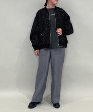 ZMLAE23090 al'aise modulation(アレーズモジュレーション) 【洗える】サイドポケットワイドストレートパンツ グレー